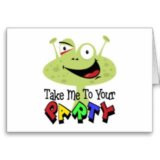 Space Alien Birthday Greeting Cards