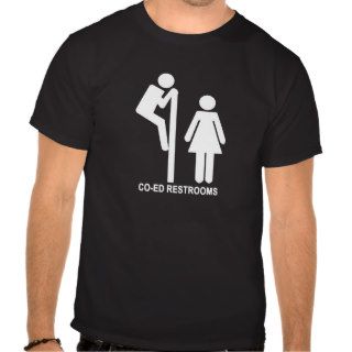 Funny CO ED Restroom stickfigures T shirts