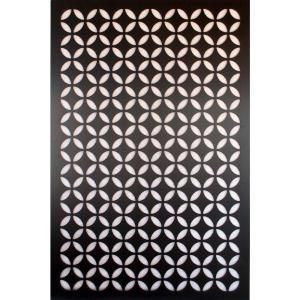 Acurio Latticeworks 1/4 in. x 32 in. x 4 ft. Black Moorish Circle Vinyl Decor Panel 3248PVCBK MOORCIR