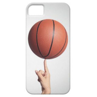 Basketball on index finger,hands close up iPhone 5 covers