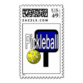 Pickleball, with ball and paddle design picture postage stamps