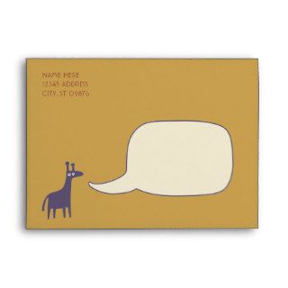 Purple Giraffe Baby Shower Invitations Envelopes