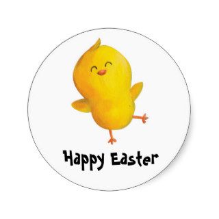 Cute Easter Chicken Round Sticker