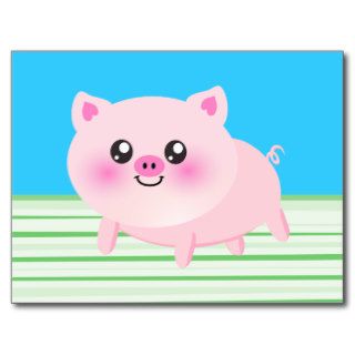 Cute pig cartoon postcards