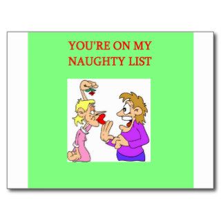 funny naughty list christmas joke postcard