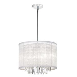 Filament Design Catherine 3 Light Polished Chrome Halogen Chandelier with White Shades CLI DN14121033