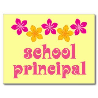 Flowered School Principal Postcard