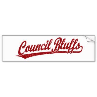 Council Bluffs script logo in red Bumper Sticker