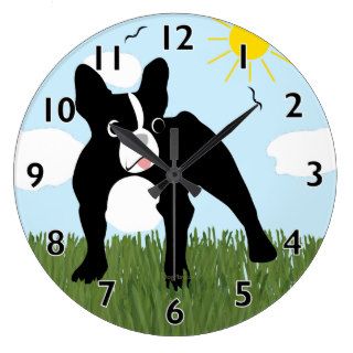 Cartoon Frenchie Clock