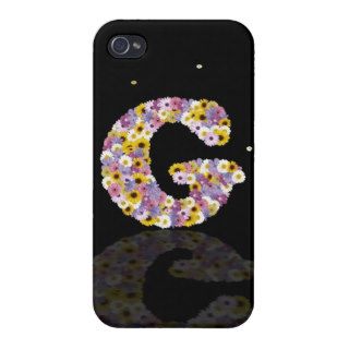 Flower letter G Covers For iPhone 4