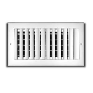 TruAire 10 in. x 6 in. 2 Way Adjustable Vertical Curved Blade Wall/Ceiling Register H302VM 10x06
