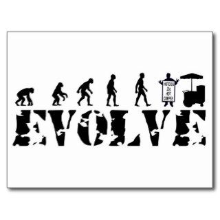 Food Cart Vendor Darwin Theory of Evolution Post Card