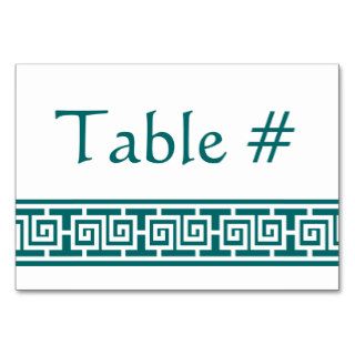 Oriental Elegance in Teal Table Card