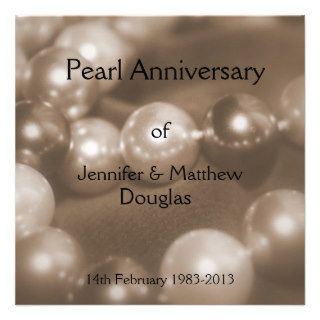 30th Pearl Wedding Anniversary Celebaration Personalized Invitation