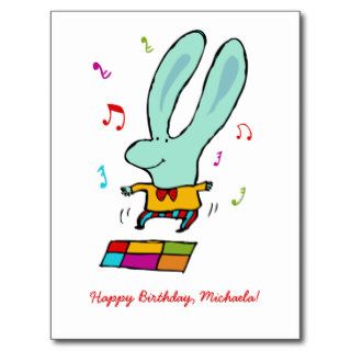 Disco Bunny Birthday Postcard