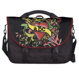 Tattoo Heart with Custom Monogram or Text Bag Bags For Laptop