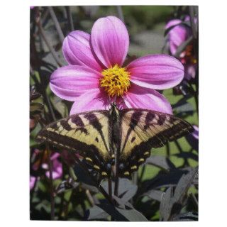 Bright Purple Flower with Butterfly on Petals Jigsaw Puzzle