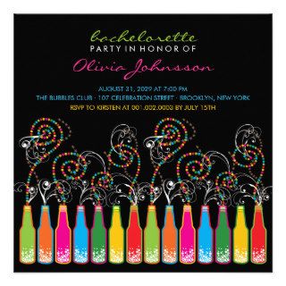 Fun Bubbly Celebrations Bachelorette Party Invite