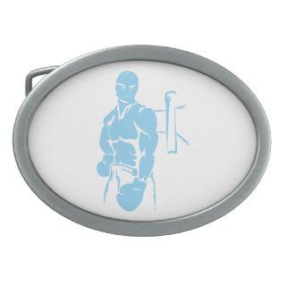 Baby Blue Boxing Belt Buckle
