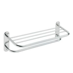 MOEN 24 in. Towel Shelf with Single Towel Bar in Polished Stainless Steel 5208 241PS
