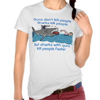 Funny Shark Gun Control T Shirts