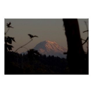 Mt. Rainier Sunset, Tacoma, WA Posters