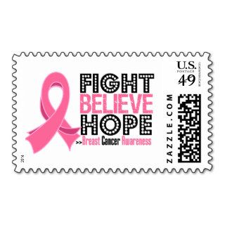 Fight Believe Hope   Breast Cancer Stamps