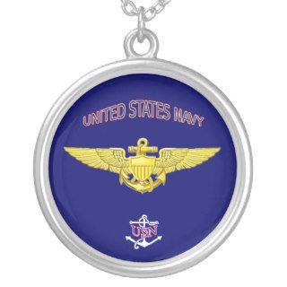 Navy Pilot Wings Necklace