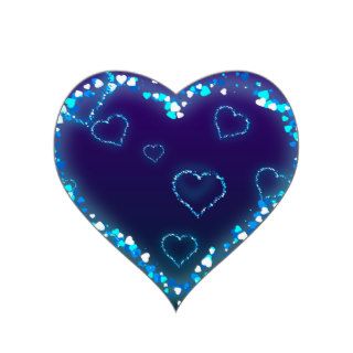 heart 28 DARK BLUE PURPLE FANTASY HEARTS GLITTER Heart Stickers