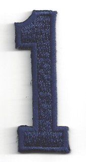 Number   Navy Blue Number "1" (1 7/8")   Iron On Embroidered Applique/Numbers 