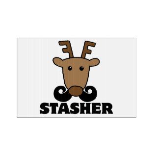 funny dasher stasher mustache reindeer lawn signs