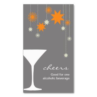 Cheers cocktail drink ticket new year party event business card templates