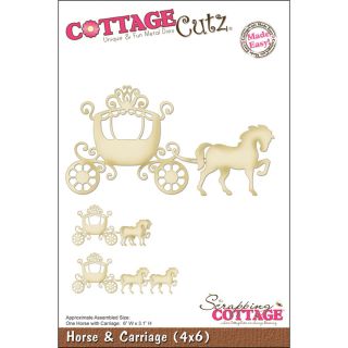 CottageCutz Die 4"X6" Horse & Carriage Made Easy Cutting & Embossing Dies
