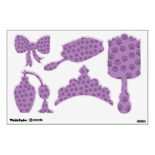 Dog Paws Traces Paw prints Purple Wall Stickers