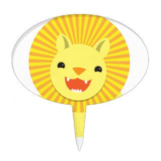 Super cute Lion face smiling NP Cake Toppers