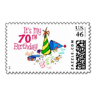 It's My 70th Birthday (Party Hats) Stamp