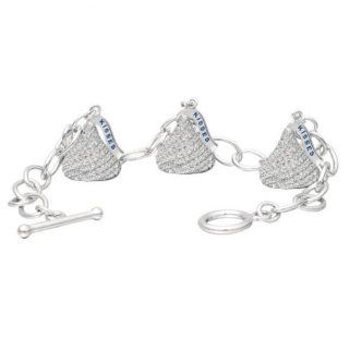 Hershey's Kiss Diamond Toggle Bracelet 3 Charms 14k White Gold 3.45ct Link Charm Bracelets Jewelry