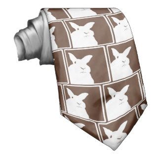 Brown Disapproving Rabbit Tie