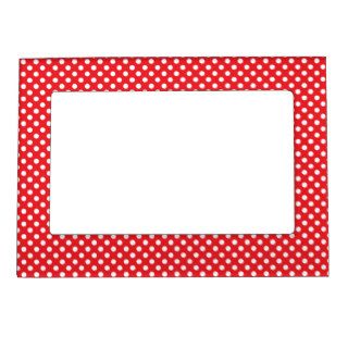 Red and White Polka Dots Magnetic Frame