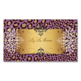 Purple Leopard print / DIY background color Business Card Templates