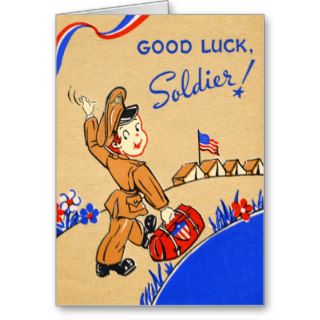 Good Luck Soldier Vintage Card