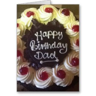 Black Forest Cake Birthday Dad Greeting Cards