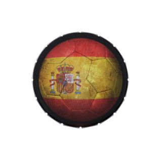 Worn Spanish Flag Football Soccer Ball Jelly Belly Candy Tin