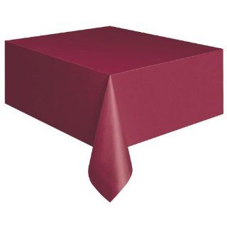 Burgundy Plastic Table Cover 54'' x 108'' Rectangle   Tablecloths