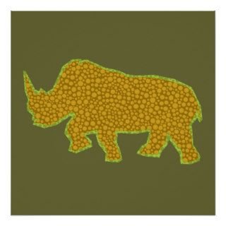 Brown Polka Dot Rhinoceros Poster