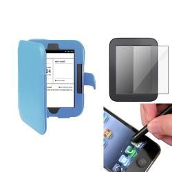 Blue Leather Case/ Screen Protector/ Stylus for Barnes & Noble Nook 2 BasAcc Tablet PC Accessories