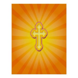 CROSS AND SUN RAYS POSTER