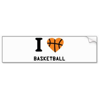 I love basketball symbol bumper stickers