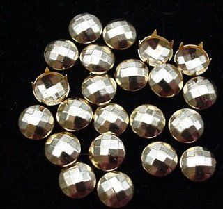Faceted Nailheads Studs Spots Size 40/109 (8 mm); Nickel Finish; 100 Pieces