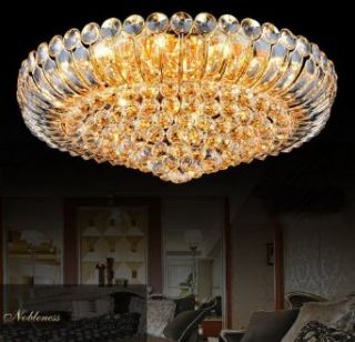 New Modern Luxury K9 Crystal Ceiling Light Fixture Large LED Lighting Living Room Lights Golden D 23.5 * H9.4 Inch 110 240 V   Chandeliers  